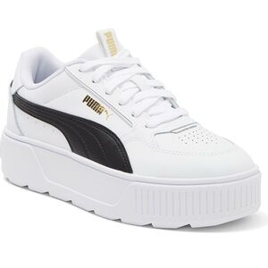 PUMA Women's White and Black Platform Sneakers